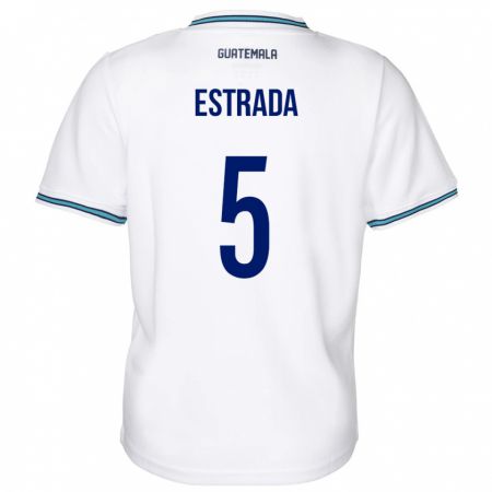 Kandiny Enfant Maillot Guatemala Elizabeth Estrada #5 Blanc Tenues Domicile 24-26 T-Shirt