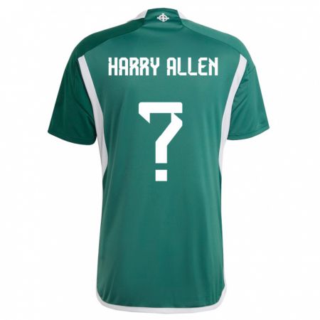 Kandiny Enfant Maillot Irlande Du Nord Harry Allen #0 Vert Tenues Domicile 24-26 T-Shirt