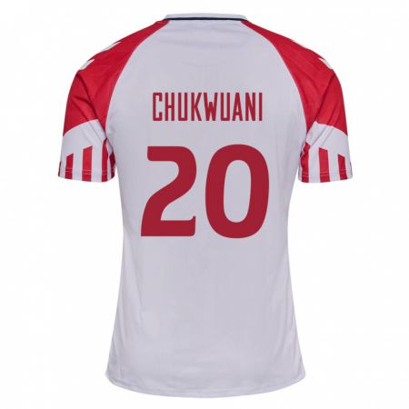 Kandiny Enfant Maillot Danemark Tochi Chukwuani #20 Blanc Tenues Extérieur 24-26 T-Shirt
