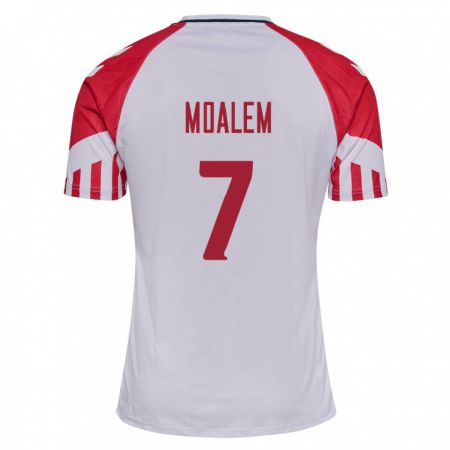 Kandiny Enfant Maillot Danemark Jonathan Moalem #7 Blanc Tenues Extérieur 24-26 T-Shirt