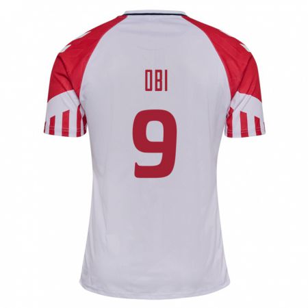 Kandiny Enfant Maillot Danemark Chido Obi #9 Blanc Tenues Extérieur 24-26 T-Shirt