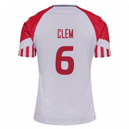 Kandiny Enfant Maillot Danemark William Clem #6 Blanc Tenues Extérieur 24-26 T-Shirt