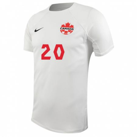 Kandiny Enfant Maillot Canada Lino Aklil #20 Blanc Tenues Extérieur 24-26 T-Shirt