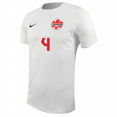 Kandiny Enfant Maillot Canada Justin Smith #4 Blanc Tenues Extérieur 24-26 T-Shirt