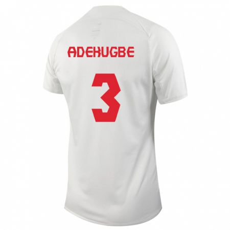 Kandiny Enfant Maillot Canada Samuel Adekugbe #3 Blanc Tenues Extérieur 24-26 T-Shirt