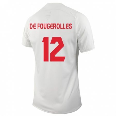 Kandiny Enfant Maillot Canada Luc De Fougerolles #12 Blanc Tenues Extérieur 24-26 T-Shirt