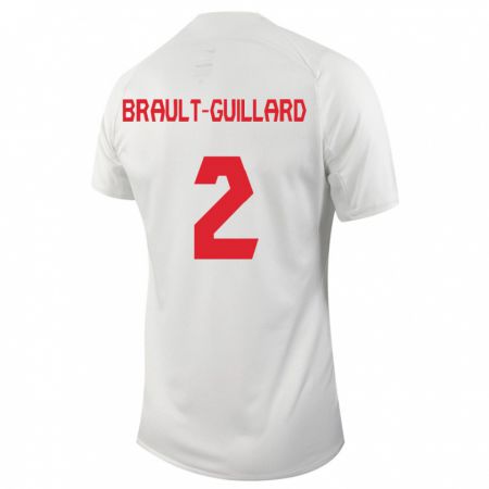 Kandiny Enfant Maillot Canada Zachary Brault-Guillard #2 Blanc Tenues Extérieur 24-26 T-Shirt