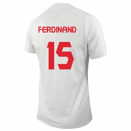 Kandiny Enfant Maillot Canada Keesean Ferdinand #15 Blanc Tenues Extérieur 24-26 T-Shirt
