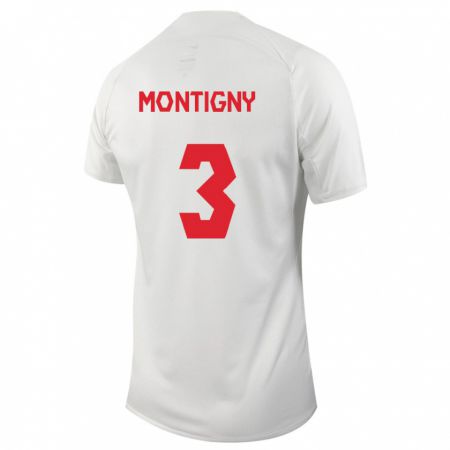 Kandiny Enfant Maillot Canada Gaël De Montigny #3 Blanc Tenues Extérieur 24-26 T-Shirt