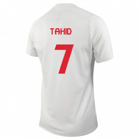 Kandiny Enfant Maillot Canada Taryck Tahid #7 Blanc Tenues Extérieur 24-26 T-Shirt