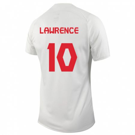 Kandiny Enfant Maillot Canada Ashley Lawrence #10 Blanc Tenues Extérieur 24-26 T-Shirt