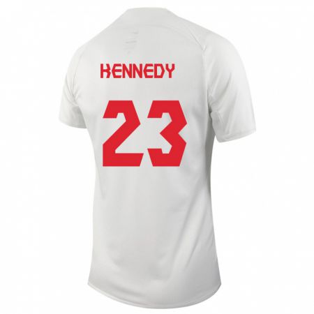Kandiny Enfant Maillot Canada Scott Kennedy #23 Blanc Tenues Extérieur 24-26 T-Shirt
