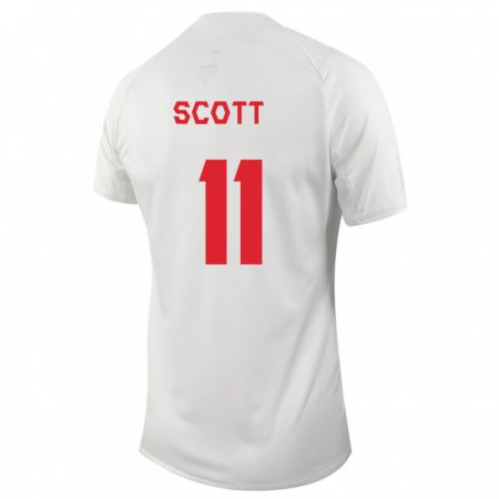 Kandiny Enfant Maillot Canada Desiree Scott #11 Blanc Tenues Extérieur 24-26 T-Shirt