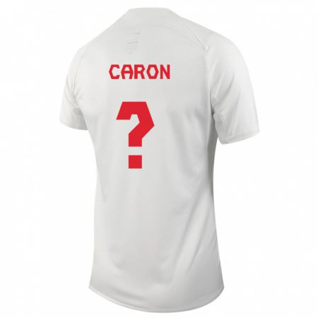 Kandiny Enfant Maillot Canada Renaud Caron #0 Blanc Tenues Extérieur 24-26 T-Shirt
