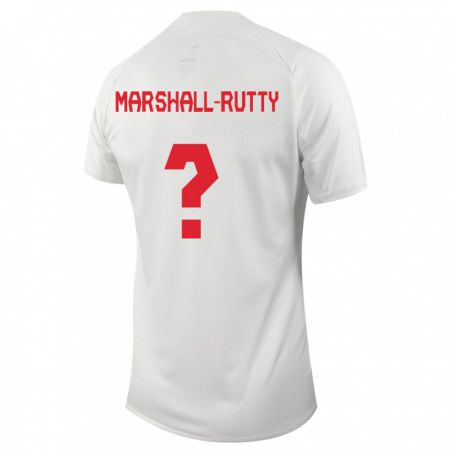 Kandiny Enfant Maillot Canada Jahkeele Marshall Rutty #0 Blanc Tenues Extérieur 24-26 T-Shirt