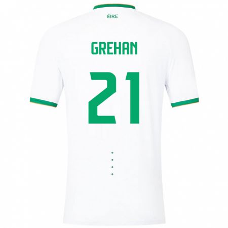 Kandiny Enfant Maillot Irlande Sean Grehan #21 Blanc Tenues Extérieur 24-26 T-Shirt
