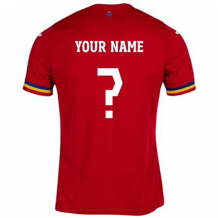 Kandiny Enfant Maillot Roumanie Votre Nom #0 Rouge Tenues Extérieur 24-26 T-Shirt