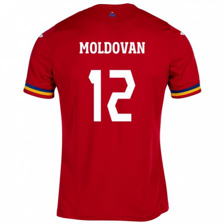 Kandiny Enfant Maillot Roumanie Horaţiu Moldovan #12 Rouge Tenues Extérieur 24-26 T-Shirt