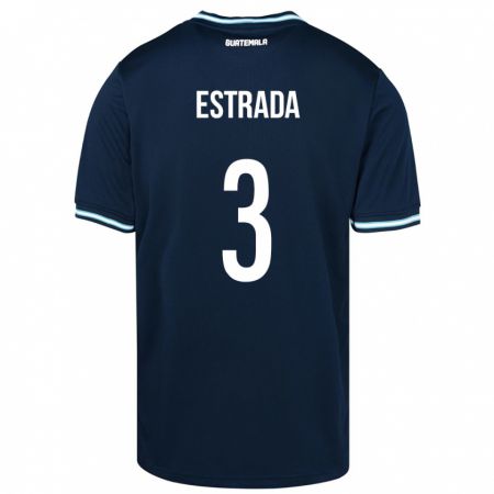 Kandiny Enfant Maillot Guatemala Carlos Estrada #3 Bleu Tenues Extérieur 24-26 T-Shirt