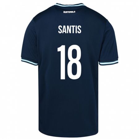 Kandiny Enfant Maillot Guatemala Óscar Santis #18 Bleu Tenues Extérieur 24-26 T-Shirt