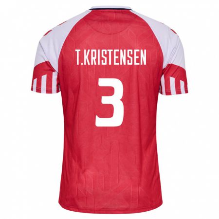Kandiny Homme Maillot Danemark Thomas Kristensen #3 Rouge Tenues Domicile 24-26 T-Shirt