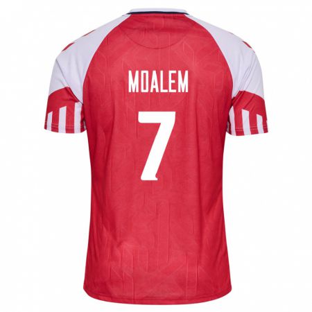 Kandiny Homme Maillot Danemark Jonathan Moalem #7 Rouge Tenues Domicile 24-26 T-Shirt