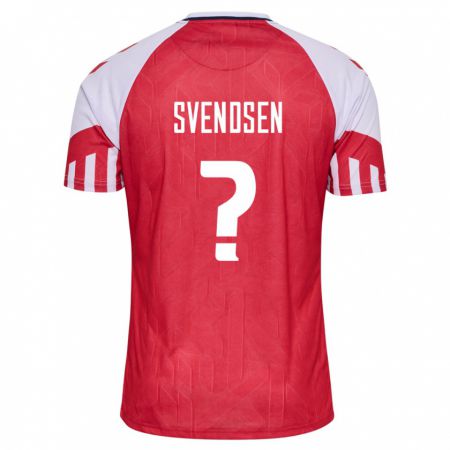 Kandiny Homme Maillot Danemark Tjalfe Svendsen #0 Rouge Tenues Domicile 24-26 T-Shirt