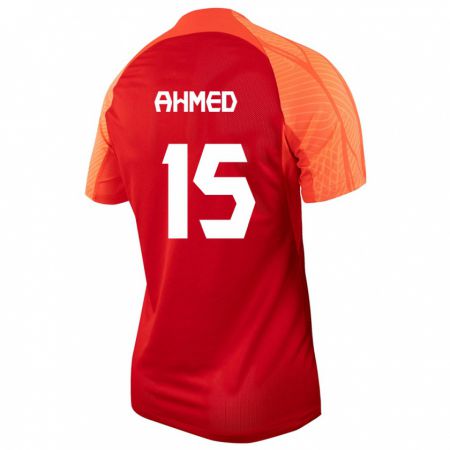 Kandiny Homme Maillot Canada Ali Ahmed #15 Orange Tenues Domicile 24-26 T-Shirt