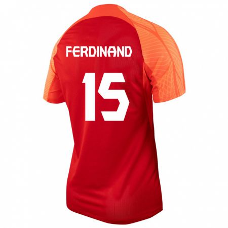 Kandiny Homme Maillot Canada Keesean Ferdinand #15 Orange Tenues Domicile 24-26 T-Shirt