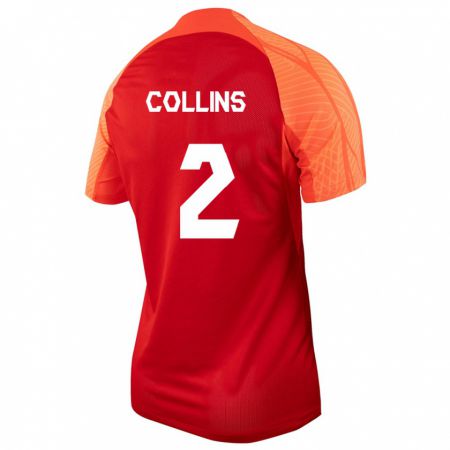 Kandiny Homme Maillot Canada Sydney Collins #2 Orange Tenues Domicile 24-26 T-Shirt