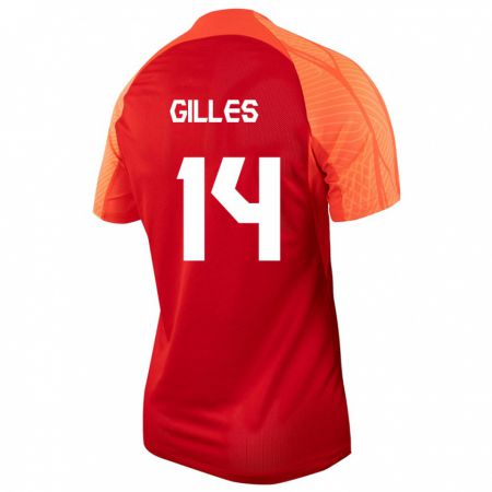 Kandiny Homme Maillot Canada Vanessa Gilles #14 Orange Tenues Domicile 24-26 T-Shirt