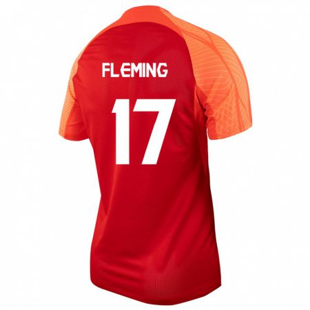 Kandiny Homme Maillot Canada Jessie Fleming #17 Orange Tenues Domicile 24-26 T-Shirt