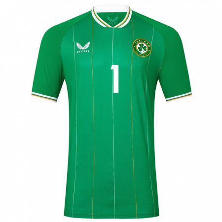 Kandiny Homme Maillot Irlande Conor Walsh #1 Vert Tenues Domicile 24-26 T-Shirt
