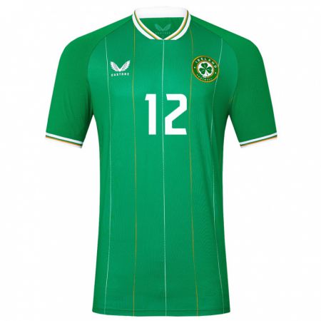 Kandiny Homme Maillot Irlande Andrew Omobamidele #12 Vert Tenues Domicile 24-26 T-Shirt