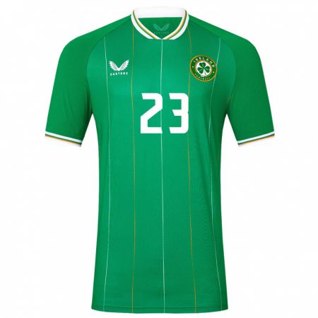 Kandiny Homme Maillot Irlande Josh Keeley #23 Vert Tenues Domicile 24-26 T-Shirt
