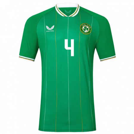 Kandiny Homme Maillot Irlande Anselmo García Macnulty #4 Vert Tenues Domicile 24-26 T-Shirt