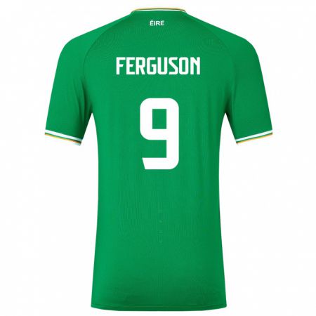 Kandiny Homme Maillot Irlande Evan Ferguson #9 Vert Tenues Domicile 24-26 T-Shirt