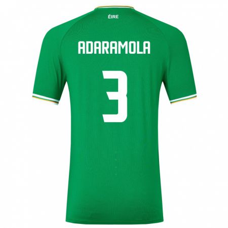 Kandiny Homme Maillot Irlande Tayo Adaramola #3 Vert Tenues Domicile 24-26 T-Shirt