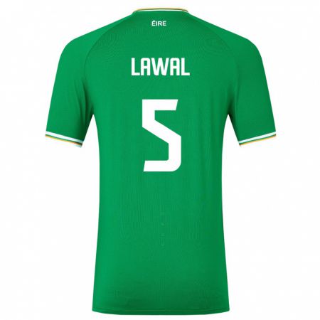 Kandiny Homme Maillot Irlande Bosun Lawal #5 Vert Tenues Domicile 24-26 T-Shirt