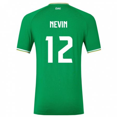 Kandiny Homme Maillot Irlande Harry Nevin #12 Vert Tenues Domicile 24-26 T-Shirt