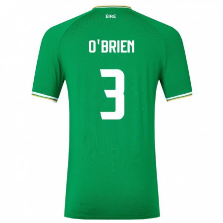 Kandiny Homme Maillot Irlande Luke O'brien #3 Vert Tenues Domicile 24-26 T-Shirt