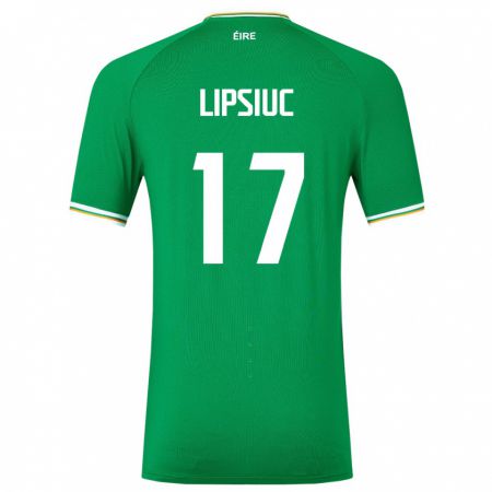 Kandiny Homme Maillot Irlande Darius Lipsiuc #17 Vert Tenues Domicile 24-26 T-Shirt