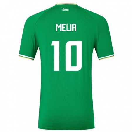 Kandiny Homme Maillot Irlande Mason Melia #10 Vert Tenues Domicile 24-26 T-Shirt