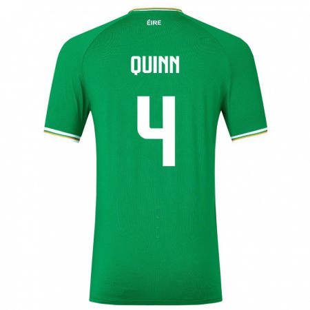 Kandiny Homme Maillot Irlande Louise Quinn #4 Vert Tenues Domicile 24-26 T-Shirt