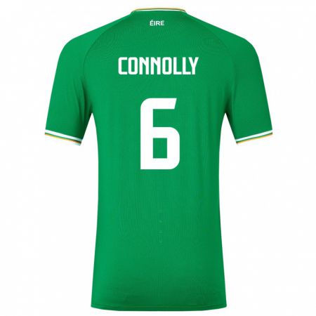Kandiny Homme Maillot Irlande Megan Connolly #6 Vert Tenues Domicile 24-26 T-Shirt