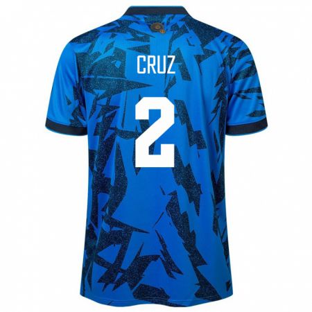 Kandiny Homme Maillot Salvador Melvin Cruz #2 Bleu Tenues Domicile 24-26 T-Shirt