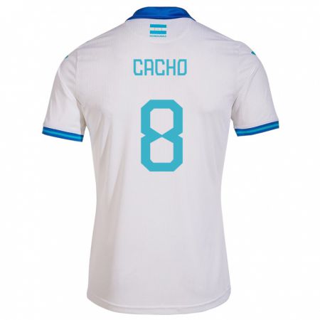 Kandiny Homme Maillot Honduras Daylor Cacho #8 Blanc Tenues Domicile 24-26 T-Shirt