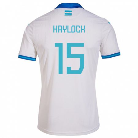 Kandiny Homme Maillot Honduras Kendra Haylock #15 Blanc Tenues Domicile 24-26 T-Shirt
