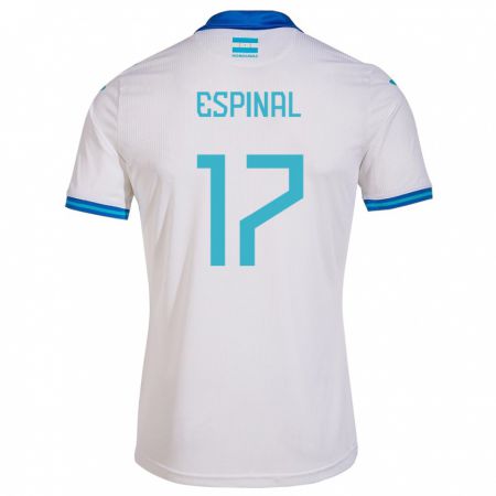 Kandiny Homme Maillot Honduras Johana Espinal #17 Blanc Tenues Domicile 24-26 T-Shirt