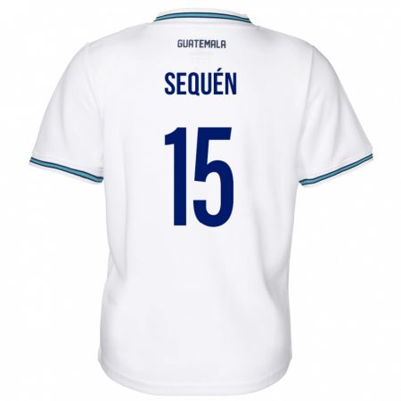 Kandiny Homme Maillot Guatemala Marlon Sequén #15 Blanc Tenues Domicile 24-26 T-Shirt